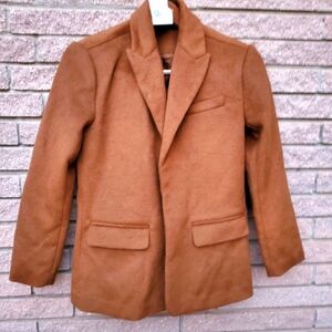 FOREVER 21 Women SzSmall Camel Brown Long care Coat Career Jacket new